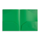Plastic Two-Pocket Folders with Reinforced Corners, Assorted Colors, 12 Pack Folders Blue Summit Supplies