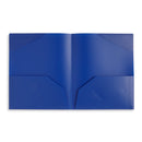 Plastic Two-Pocket Folders with Reinforced Corners, Assorted Colors, 12 Pack Folders Blue Summit Supplies