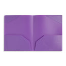 Plastic Two-Pocket Folders with Reinforced Corners, Assorted Colors, 12 Pack Folders Blue Summit Supplies