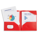 Plastic Two-Pocket Folders with Reinforced Corners, Assorted Colors, 12 Pack Folders Blue Summit Supplies