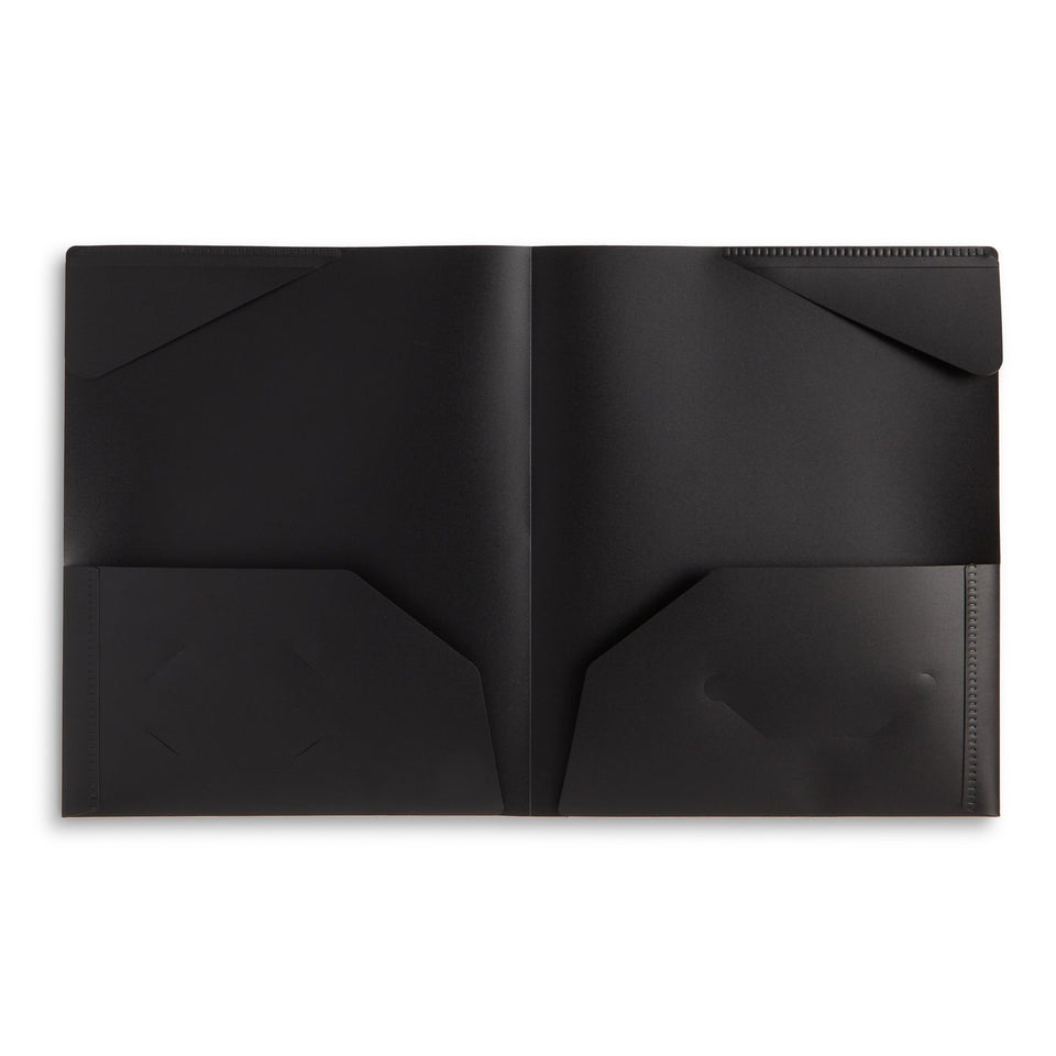 Plastic Two-Pocket Folders with Reinforced Corners, Assorted Bold Colors, 12 Pack Folders Blue Summit Supplies