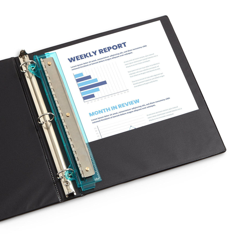 Rulers with 3 Hole Punch for Binder, 3 Pack 3 Hole Punch Blue Summit Supplies