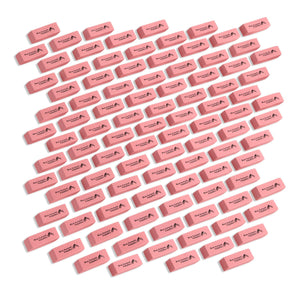 Pink Erasers, 100 Pack Accessories Blue Summit Supplies