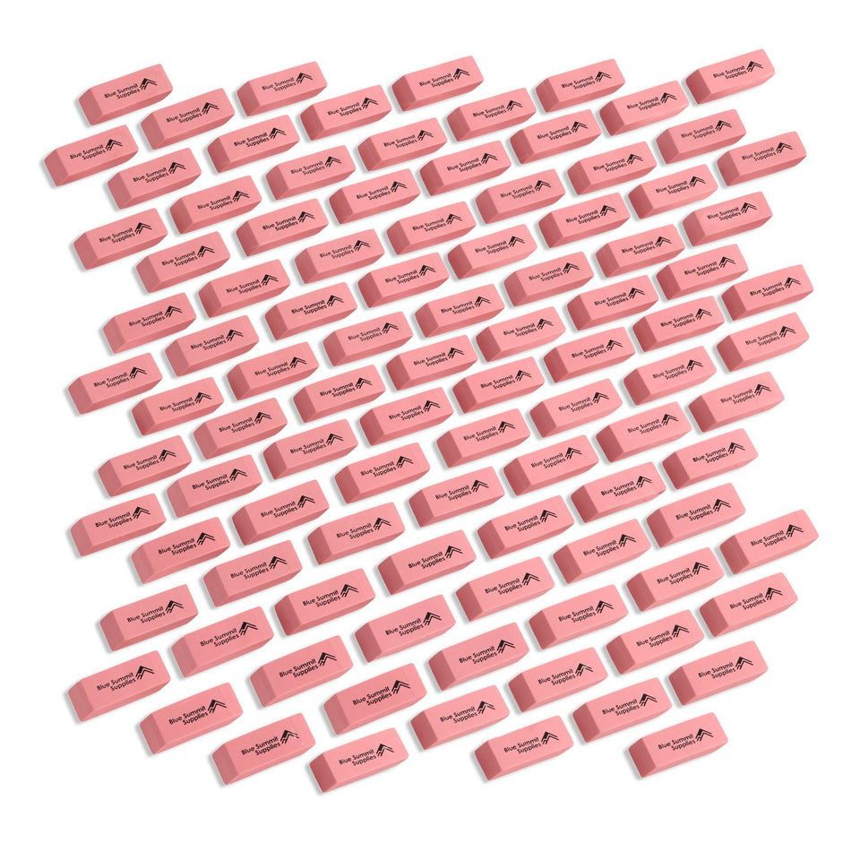 Pink Erasers, 100 Pack Accessories Blue Summit Supplies