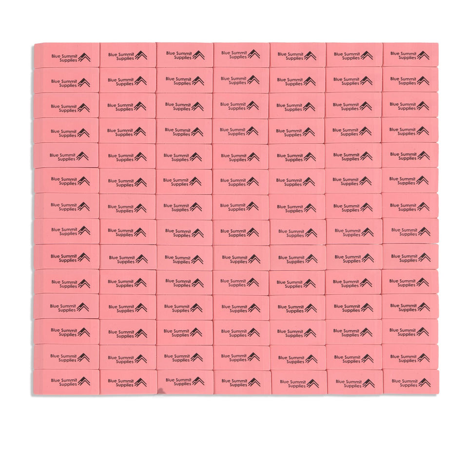 Pink Erasers, 100 Pack Accessories Blue Summit Supplies