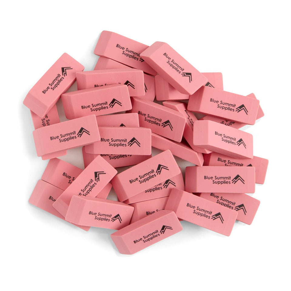 Pink Erasers, 100 Pack Accessories Blue Summit Supplies