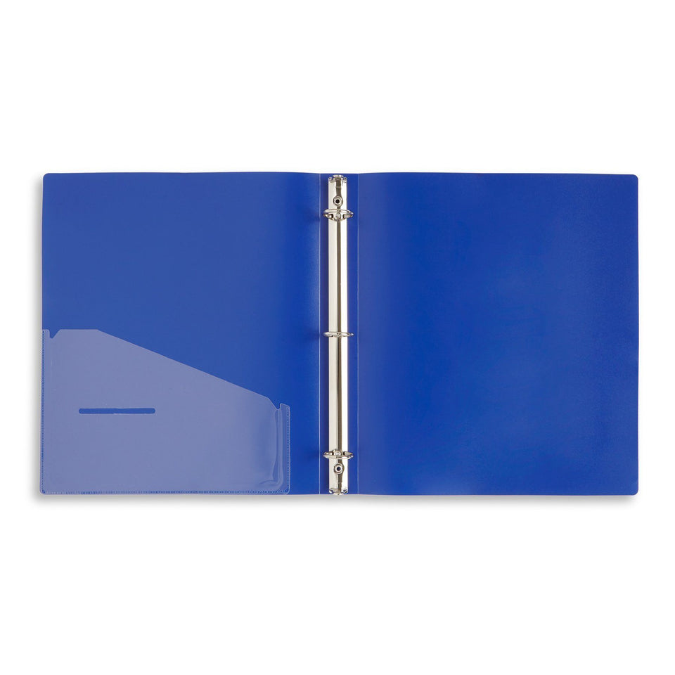 1'' 3-Ring Flexible Plastic Binders, Assorted Colors, 6 Pack binders Blue Summit Supplies