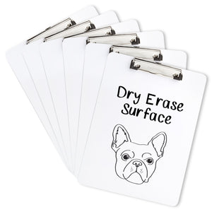 Whiteboard Clipboards, Low Profile Clip, 6 Pack Clipboards Blue Summit Supplies