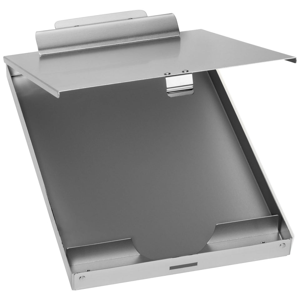 Aluminum Storage Clipboard, 1 Compartment, Large Clip Clipboards Blue Summit Supplies