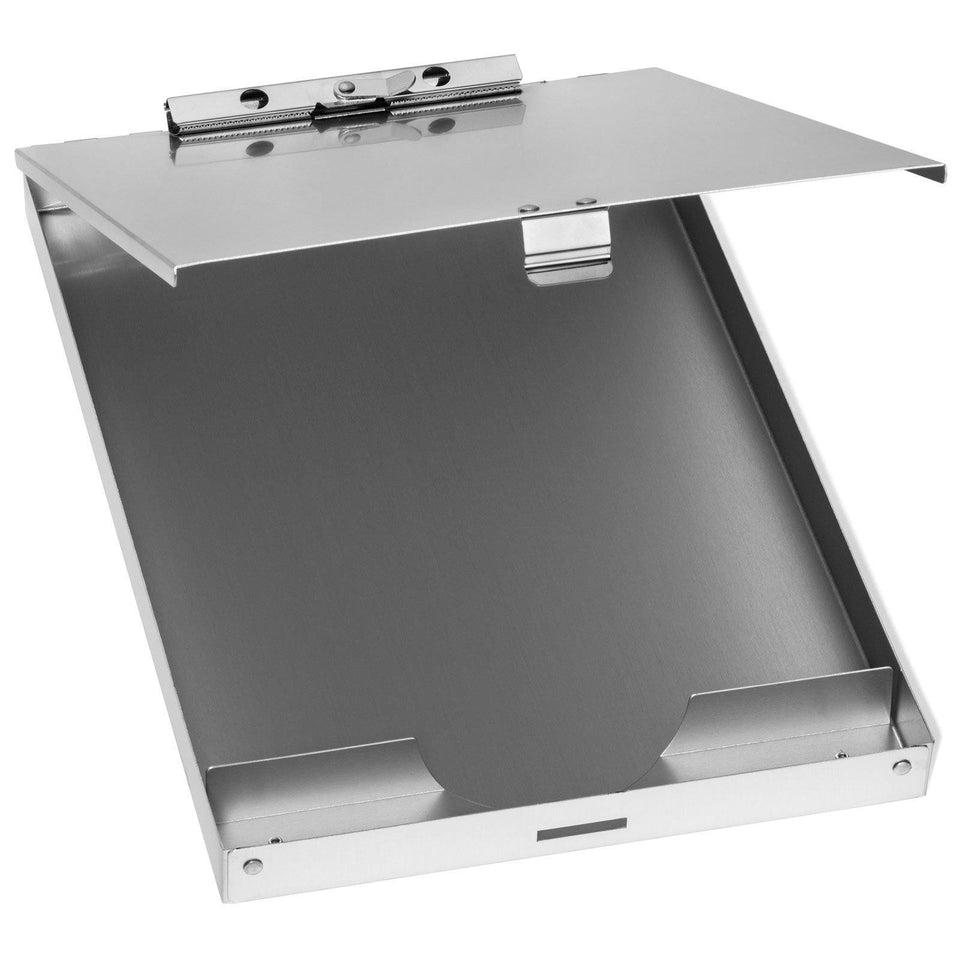 Aluminum Storage Clipboard, 1 Compartment, Small Clip Clipboards Blue Summit Supplies