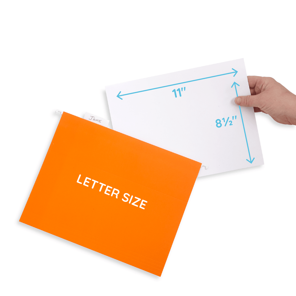 Hanging File Folders, Letter Size, Orange, 25 Pack Folders Blue Summit Supplies