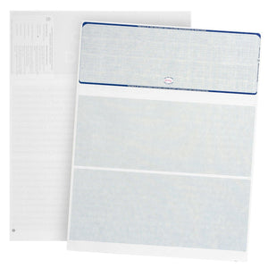 Blank Check Stock, Perforated, 500 Sheets Business Forms Blue Summit Supplies