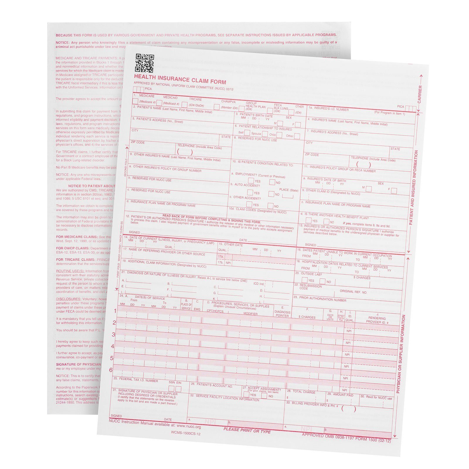 Blue Summit Supplies Medical Claims Forms, CMS-1500, 500 Pack blue-summit-supplies-medical-claims-forms-cms-1500-500-pack