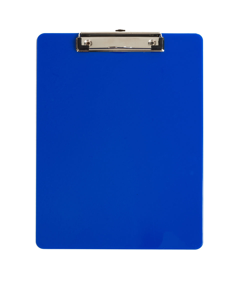 Plastic Clipboards, Low Profile Clip, Blue, 6 Pack Clipboards Blue Summit Supplies