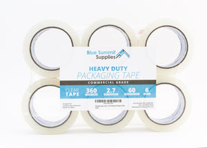 Heavy Duty Packaging Tape, 6 Pack Tape Blue Summit Supplies