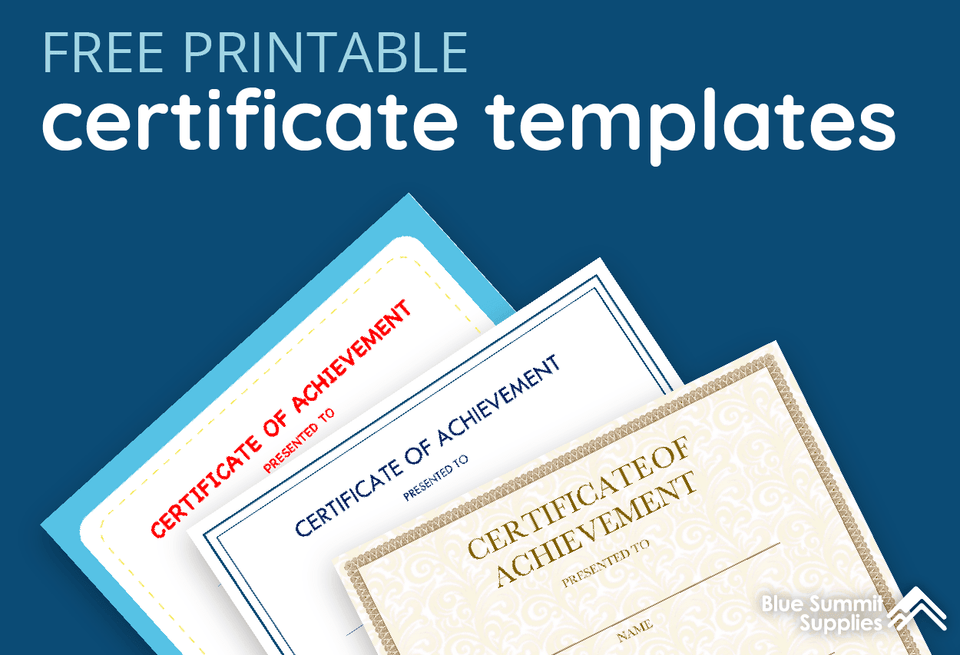 Achievement Certificate Template: Free Printable Certificates