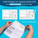 Blue Summit Supplies Tax Envelopes, 1099, Double Window, Security Tint, Gummed, 500 Pack