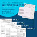Blue Summit Supplies Tax Envelopes, 1099, Double Window, Security Tint, Gummed, 50 Pack
