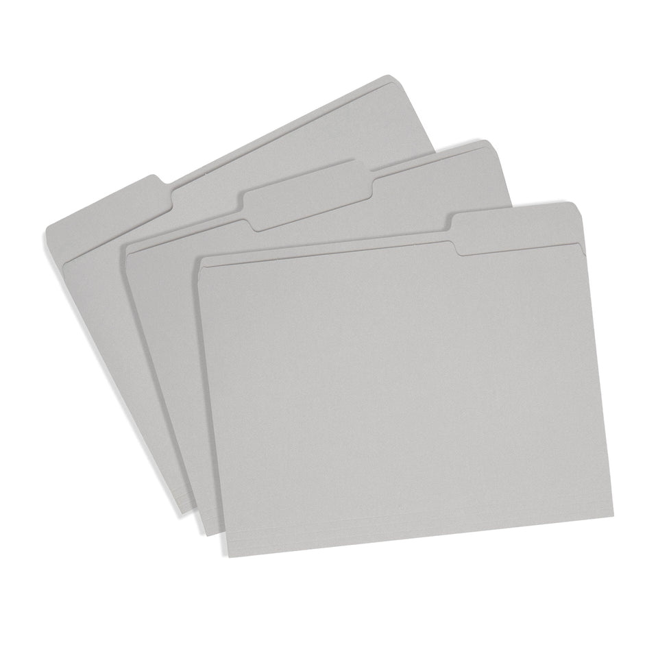 Blue Summit Supplies 1/3 Tab File Folder, Letter Size, Gray, 100 Pack Blue Summit Supplies 