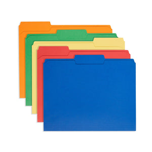 Blue Summit Supplies 1/3 Tab Reinforced File Folder, Letter Size, Assorted Colors, 100 Pack Blue Summit Supplies 