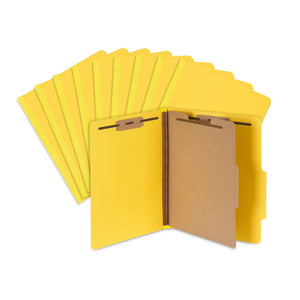 Blue Summit Supplies Classification Folder, Letter Size, Yellow, 1-Divider, 10 Pack Blue Summit Supplies 