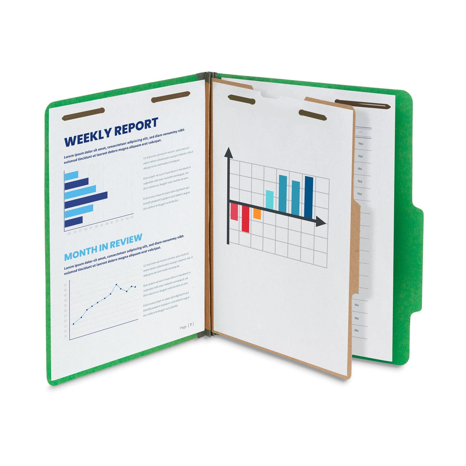 Blue Summit Supplies Classification Folder, Letter Size, Green, 1-Divider, 10 Pack Blue Summit Supplies 
