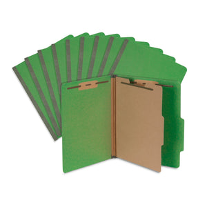 Blue Summit Supplies Classification Folder, Letter Size, Green, 1-Divider, 10 Pack Blue Summit Supplies 