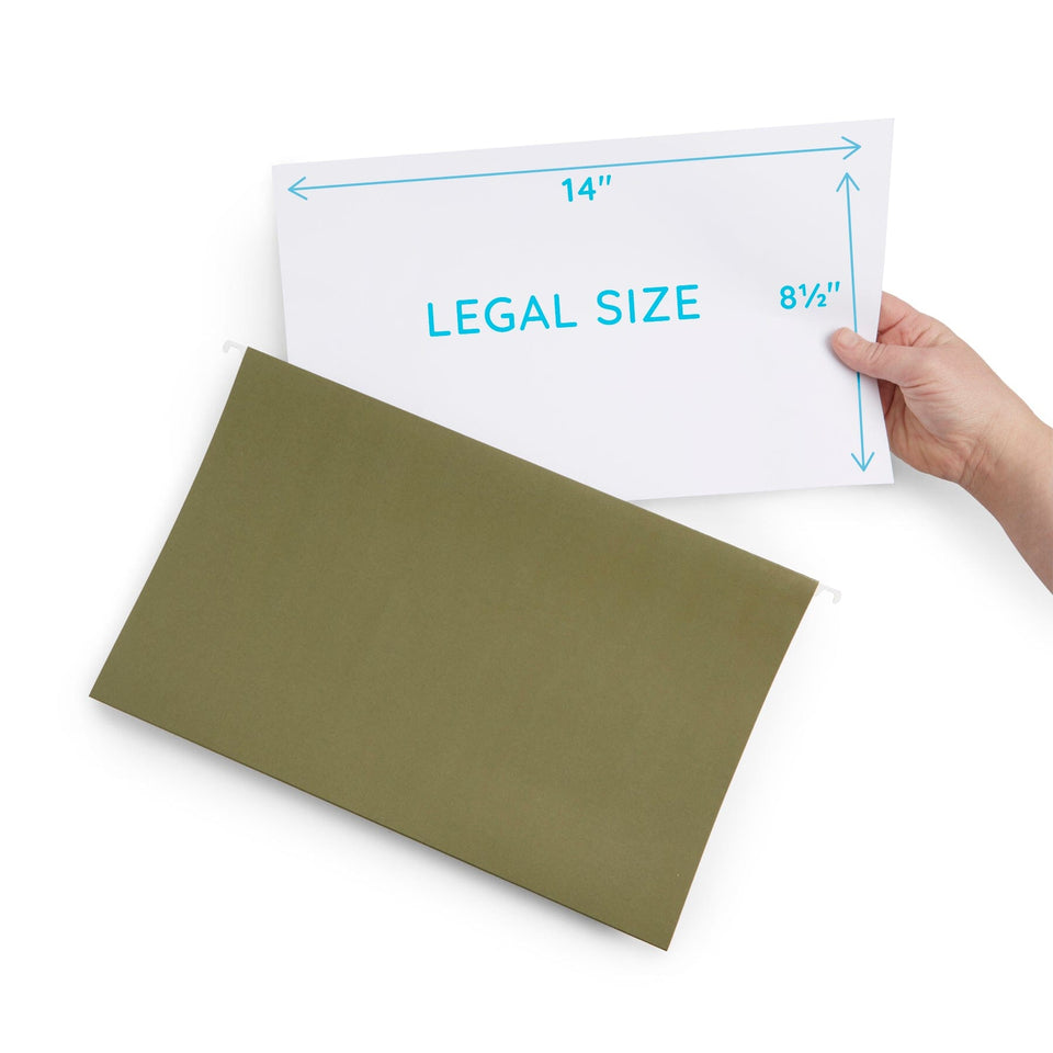 Hanging File Folders with 2” Expansion, Legal Size, 50 Folders Blue Summit Supplies 