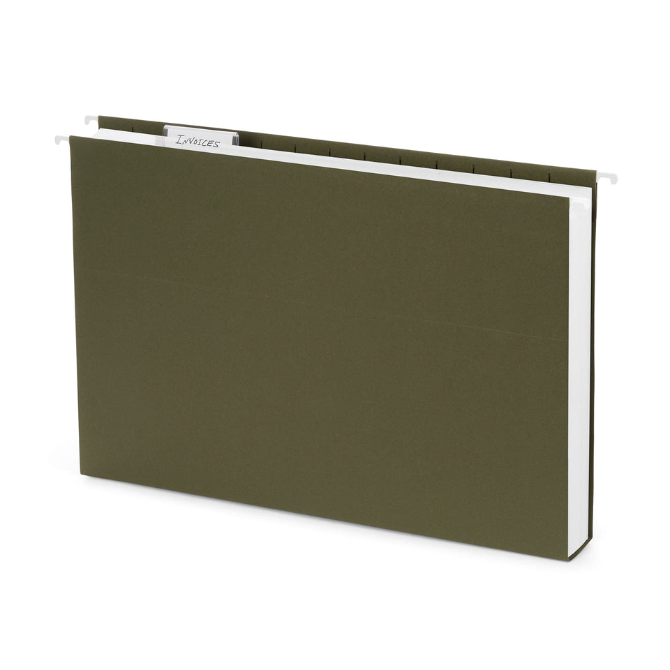 Hanging File Folders with 1" Expansion, Legal Size, Standard Green, 25 Pack Blue Summit Supplies 