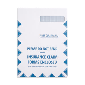 Blue Summit CMS 1500 Jumbo Right Window HCFA Envelope - 9” x 12.5” - 100 Insurance Claim Envelopes with Security Tint and Peel and Seal