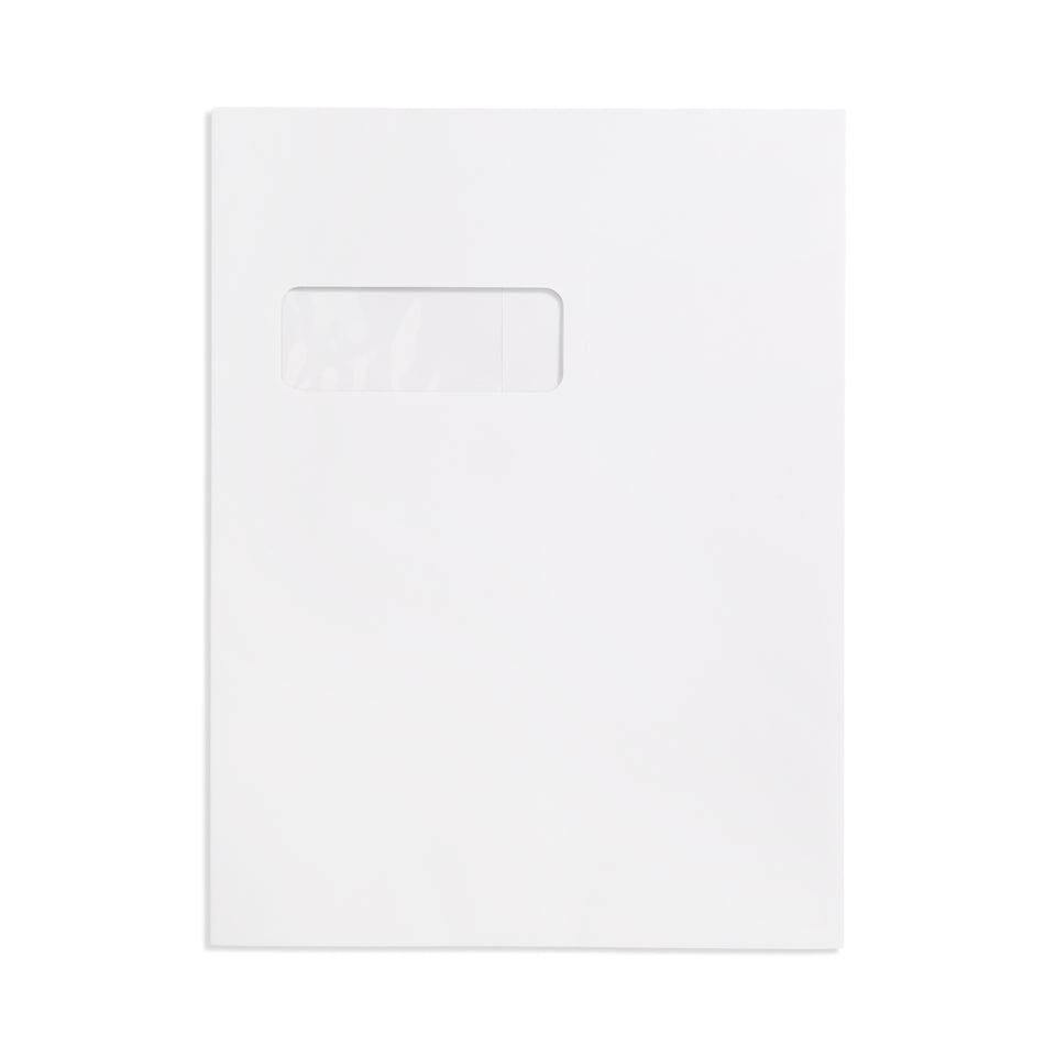Blue Summit 100 White Catalog Envelopes - 28lb - 9 x 12 inch - Security Tinted, Strong Self Seal