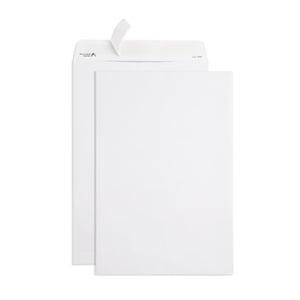 Blue Summit 50 White Catalog Envelopes - 28lb - 10 x 15 inch - Security Tinted, Strong Self Seal