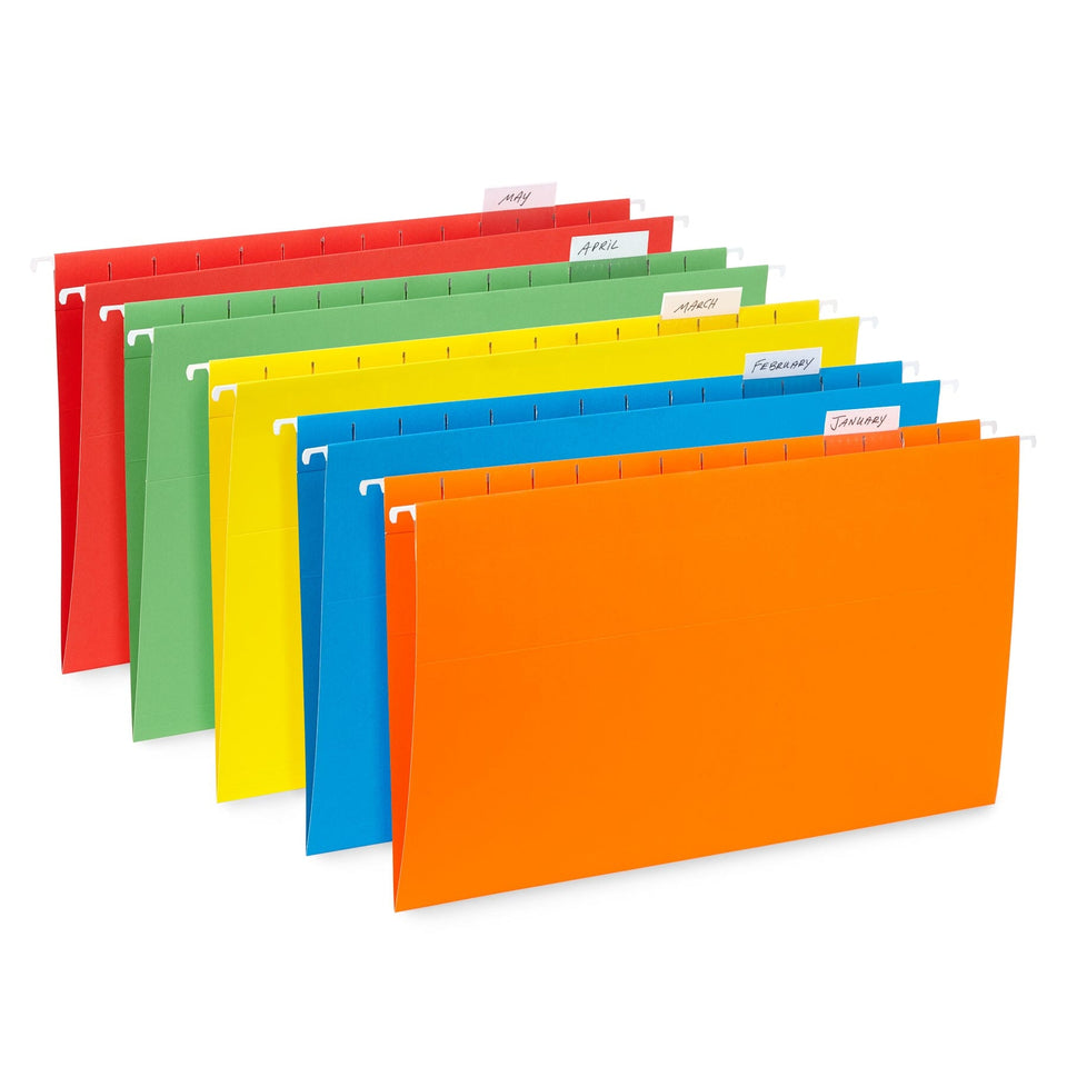 Hanging File Folders, Legal Size, Assorted Colors, 50 Folders Blue Summit Supplies 