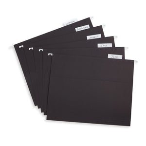 Hanging File Folders, Letter Size, Black, 25 Pack Blue Summit Supplies 