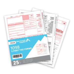 1098 Mortgage Interest Forms 2025, 2 Part Tax Forms Kit with 1096 Transmittal, 25 Laser Forms