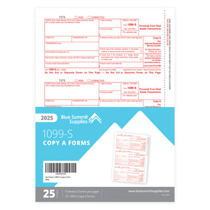 1099-S Copy A Tax Forms, Copy A ONLY, 25 Pack
