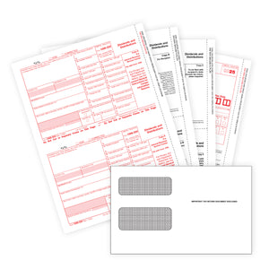 2025 Blue Summit Supplies 1099-DIV 4-Part Income Tax Form Bundle, with Self-Seal Envelopes, 10 Pack