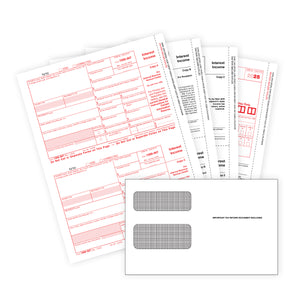 2025 Blue Summit Supplies Tax Forms, 1099 INT 4 Part Tax Forms Bundle with Seal Seal Envelopes, 25-Count