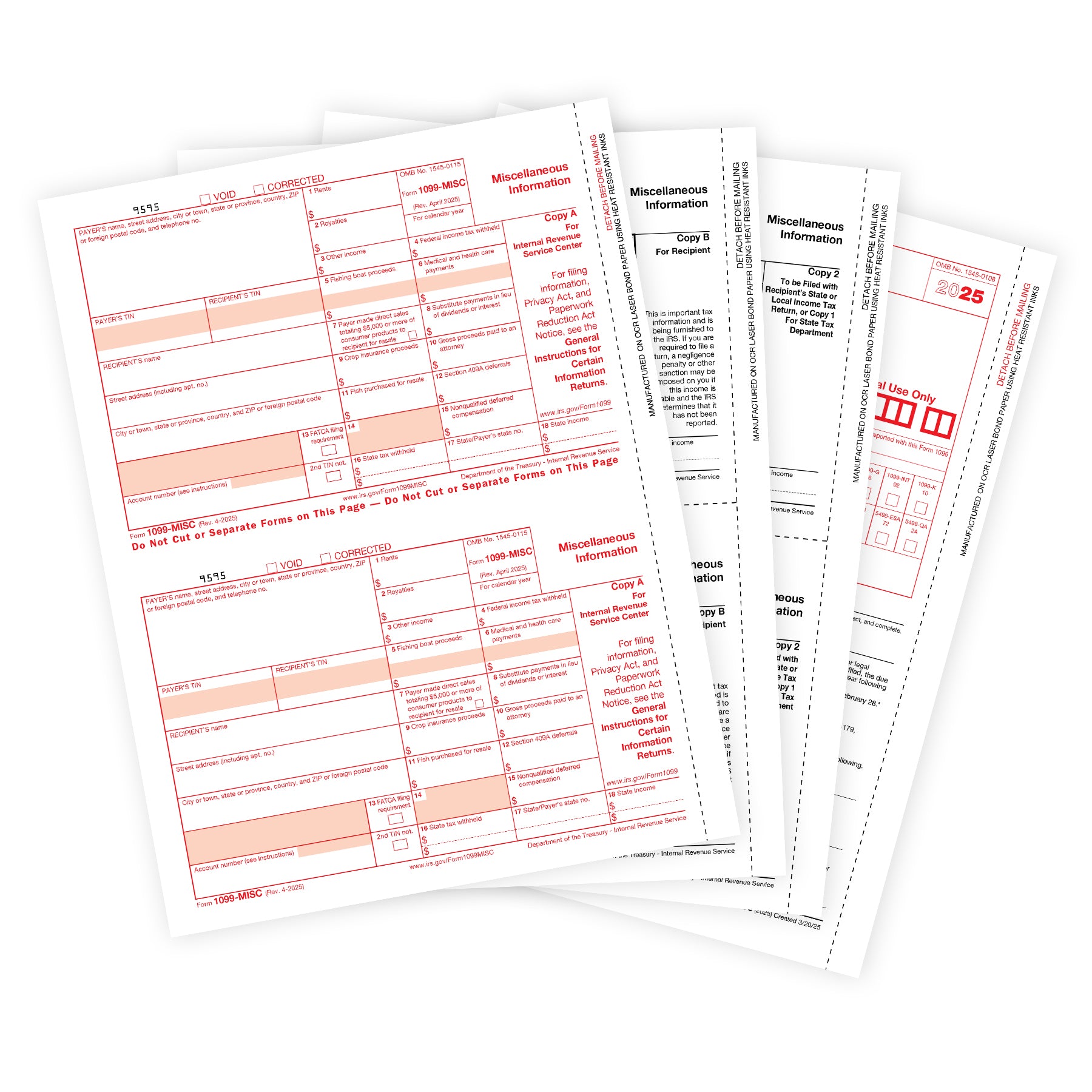 1099 2021 Tax Forms and Envelopes