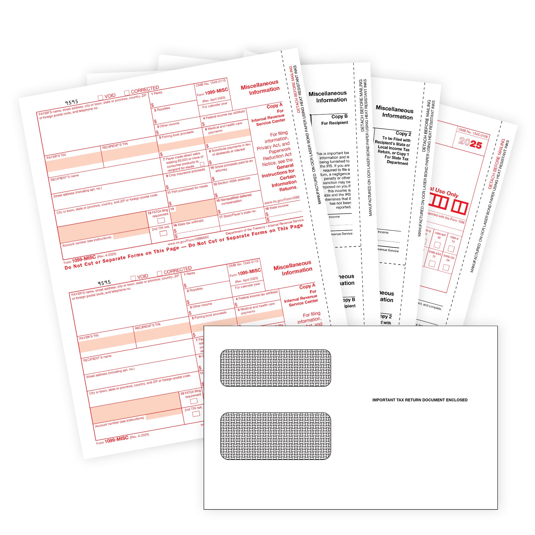 1099 2021 Tax Forms and Envelopes
