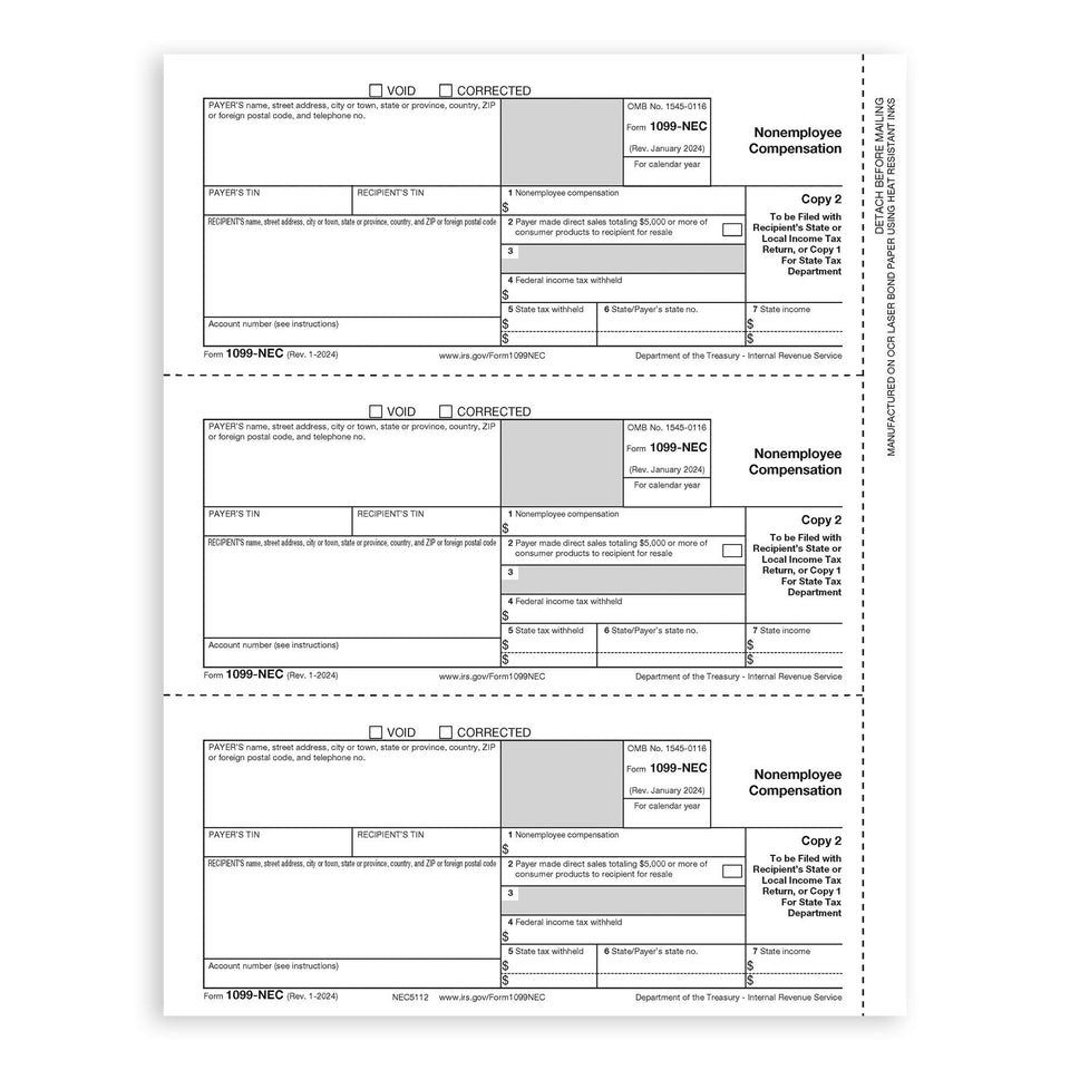 2024 blue summit supplies tax forms, 1099-nec 4-part tax form kit, 25-