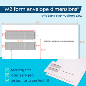 2026 Blue Summit Supplies Tax Forms, Blank W2 3-Up Horizontal Bundle, 100-Pack