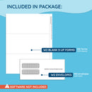 2026 Blue Summit Supplies Tax Forms, Blank W2 3-Up Horizontal Bundle, 100-Pack