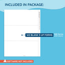 2026 Blue Summit Supplies Tax Forms, Blank W2 3-Up Horizontal, 500-Pack