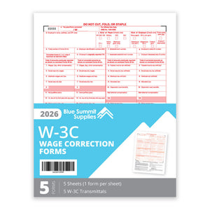 2026 Blue Summit Supplies W3-C Wage Correction Form, 5 Pack