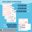 2026 Blue Summit Supplies 1099-DIV 4-Part Income Tax Form Bundle, with Self-Seal Envelopes, 10 Pack