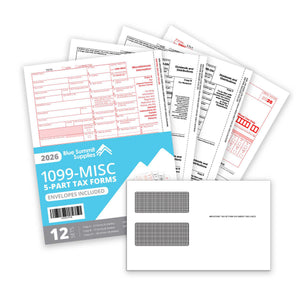 2026 Blue Summit Supplies 1099-MISC 5-Part Tax Form Bundle, with Self-Seal Envelopes, 12 Pack