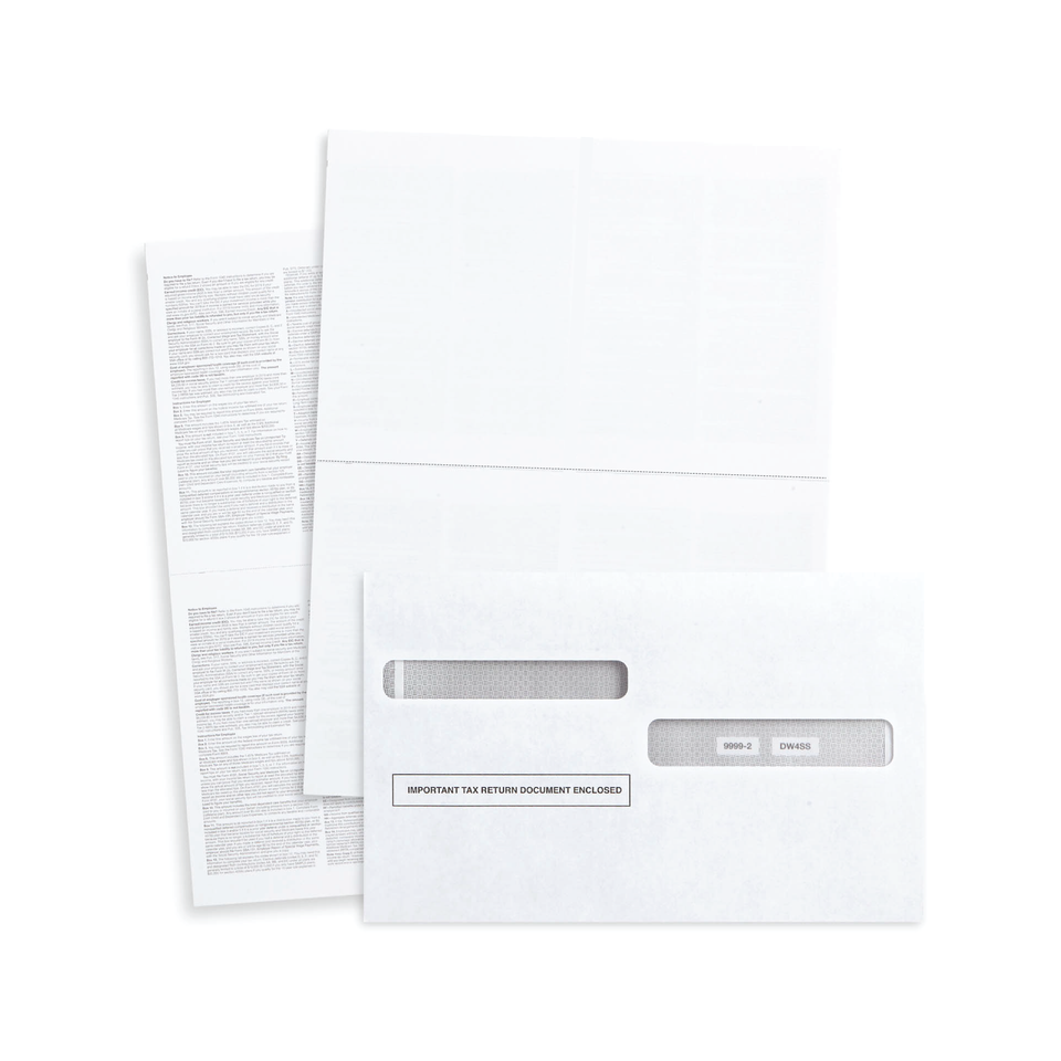 2023 Blank W2 2-Up Tax Forms, 50 Employee Forms, Ideal for E-Filing, Works with Laser or Inkjet Printers, 50 Forms and 50 Self Seal Envelopes Blue Summit Supplies 