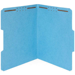 Fastener File Folders, Light Blue, 100 Folders Blue Summit Supplies 