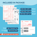 2026 Blue Summit Supplies Tax Forms, 1099 MISC 4 Part Tax Forms Bundle with Self Seal Envelopes, 50-Count